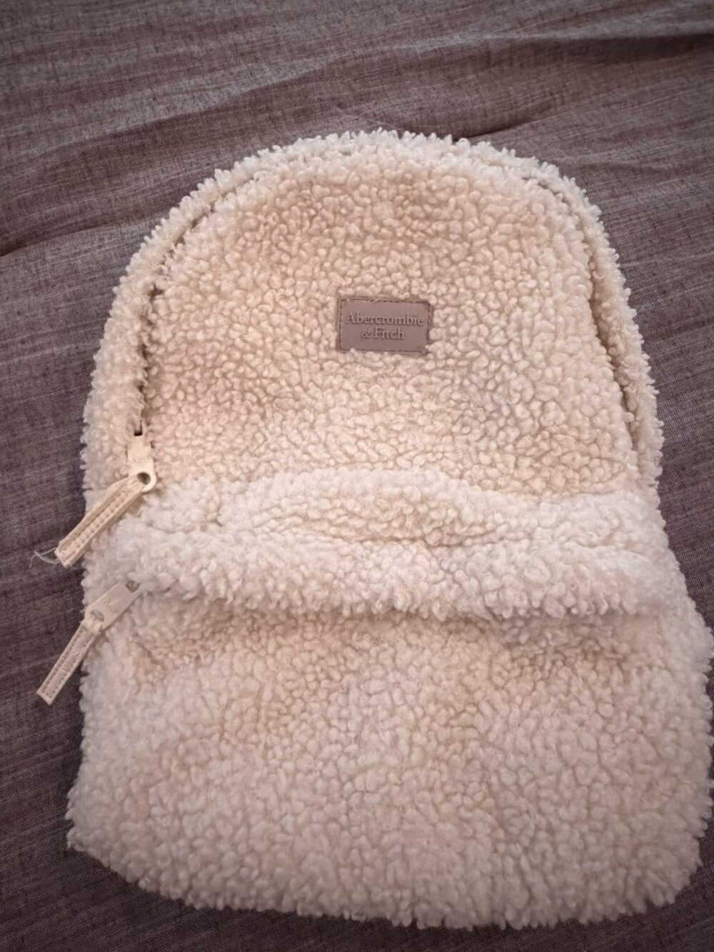 Abercrombie & Fitch Mini Sherpa Backpack - Cream Color